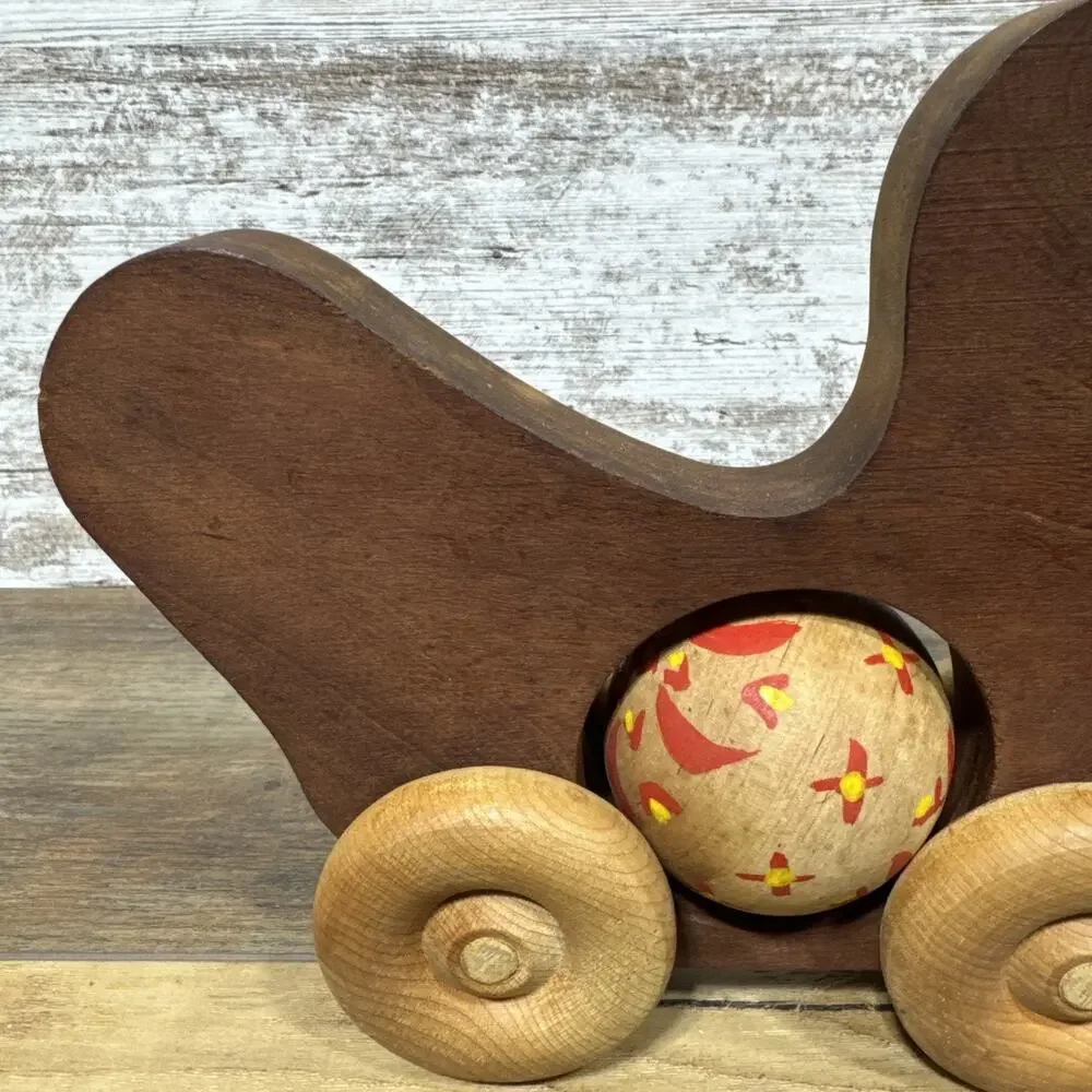 Wooden bird Duck Hand painted pull toy